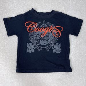Coogi Toddler Kids Black T Shirt 2T Cotton Spell Out Y2K 90s Grunge Embroidery